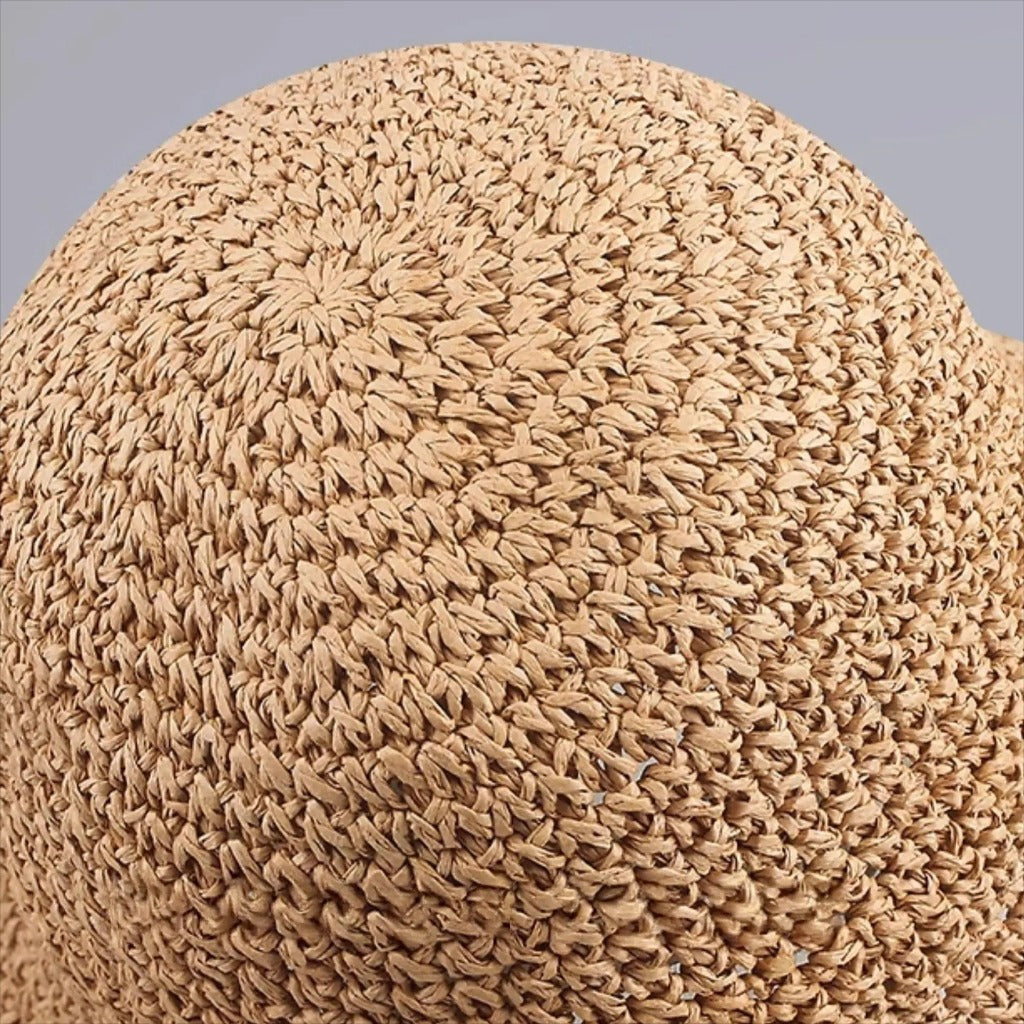 Chapeau bob en paille tissée à la main pour femme – Chapeau d'été respirant