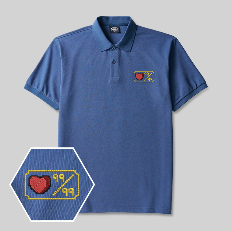 Personalized Pixel Skill 4 Geek Embroidered Polo Shirt