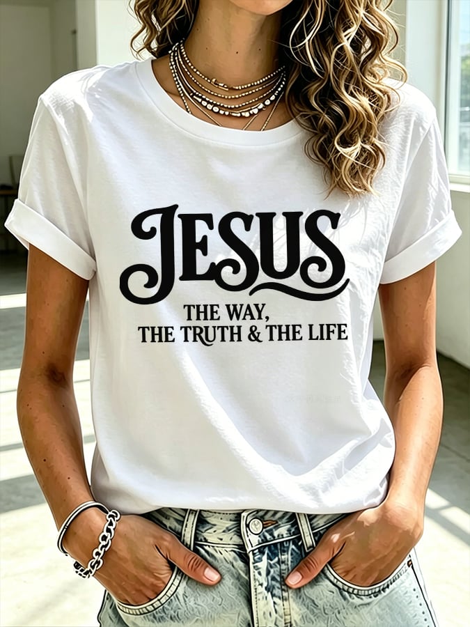 Women's  Faith Cross  Jesus The Way, The Truth & The Life Print Top