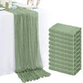 10 ft Sage Green Cheesecloth Table Runner for Weddings