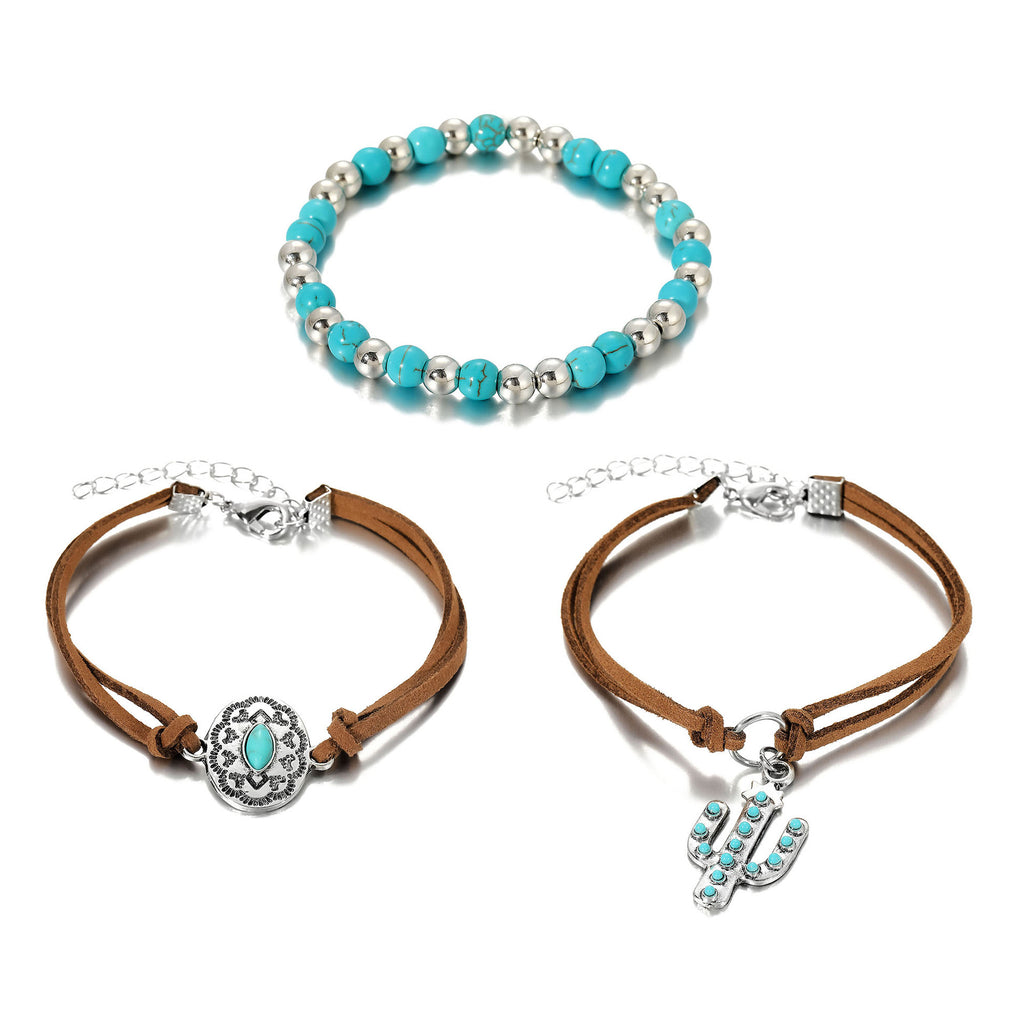 Vintage West Bohemian Türkis Armband-Set