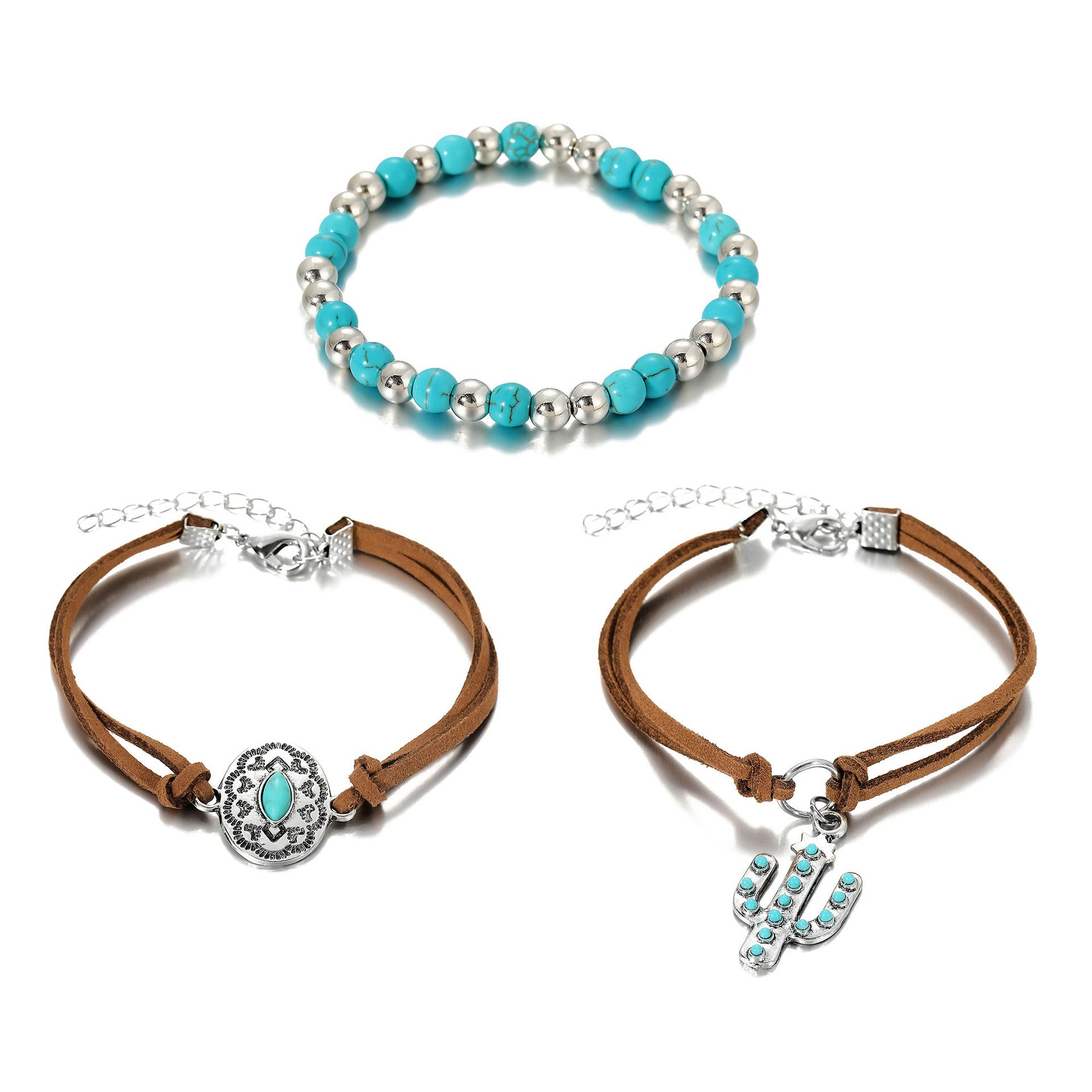 Vintage West Bohemian Türkis Armband-Set
