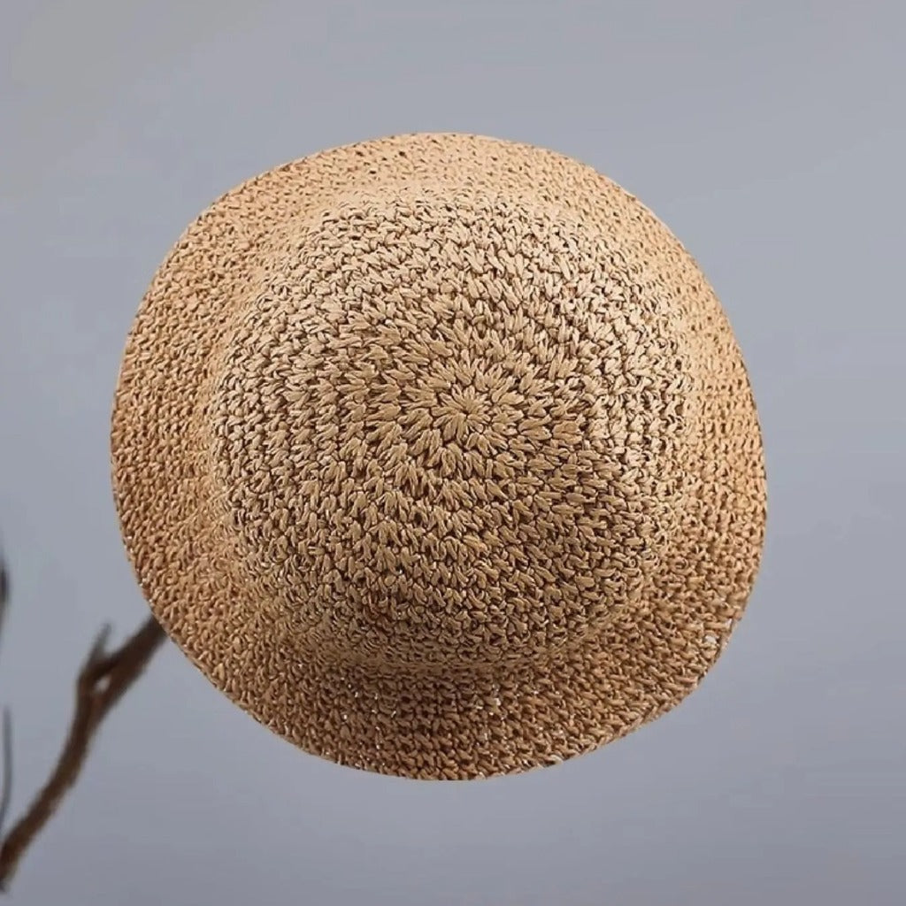 Chapeau bob en paille tissée à la main pour femme – Chapeau d'été respirant