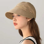 Women's UPF 50+ Wide Brim Sun Visor Hat for Ponytails