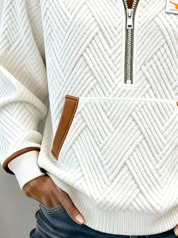 Damen Lässiger Pullover mit Farbblock