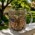 Amerika 250 Freiheitsglocke Adler Patriotische Glastasse