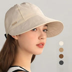 Women's UPF 50+ Wide Brim Sun Visor Hat for Ponytails