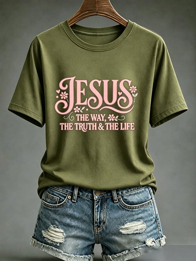 Women's  Faith Cross  Jesus The Way, The Truth & The Life Print Top