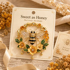 Vintage 3D Bienen- und Blumenbrosche