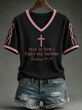 Damen Brustkrebs-Bewusstsein Faith-Themen Grafik-Top