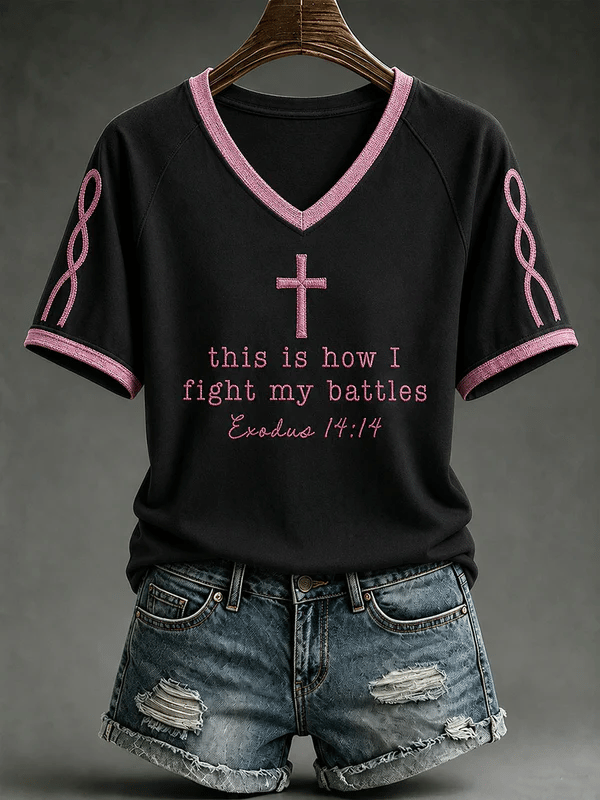Damen Brustkrebs-Bewusstsein Faith-Themen Grafik-Top