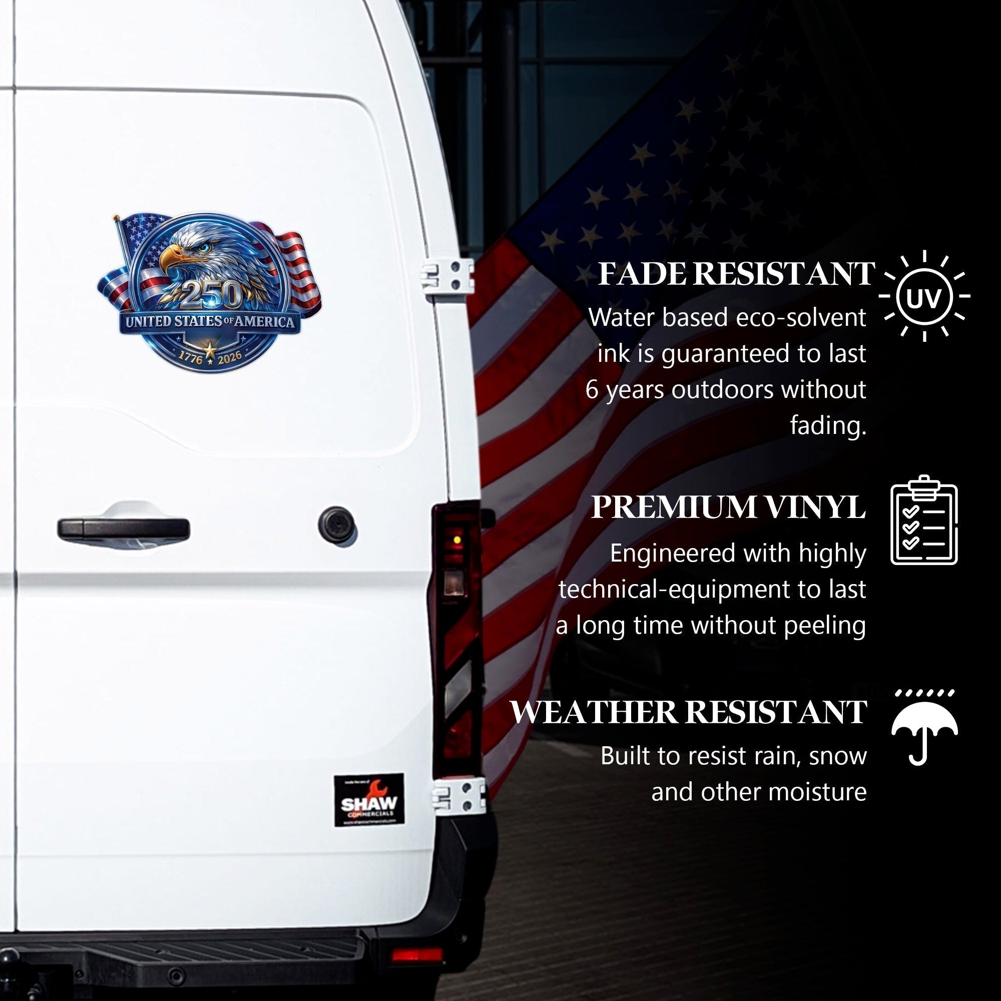 USA 250th Anniversary Eagle Decal – United States of America 1776–2026 Patriotic