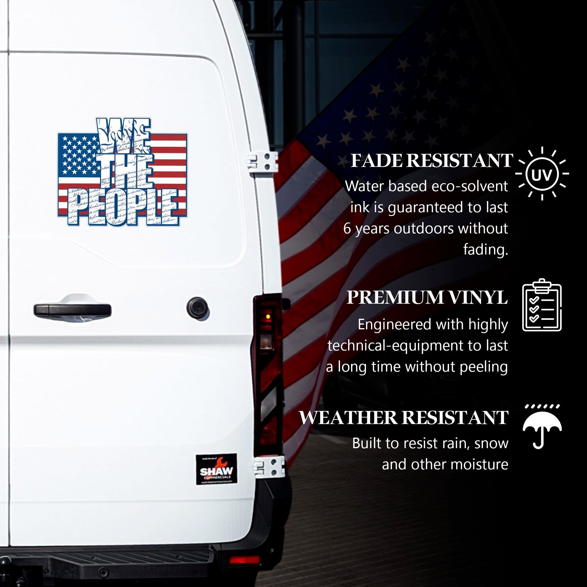 We the People 250th Anniversary Decal – USA Flag, 1776-2026 Sticker