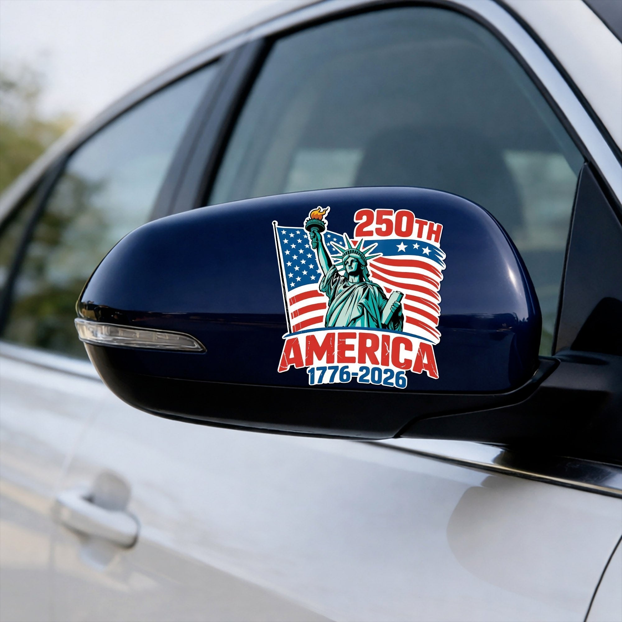 USA Flag Liberty Statue 250th Anniversary Decal Sticker 1776-2026