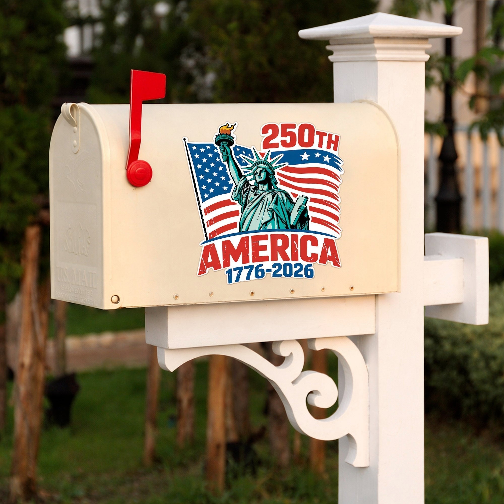 USA Flag Liberty Statue 250th Anniversary Decal Sticker 1776-2026