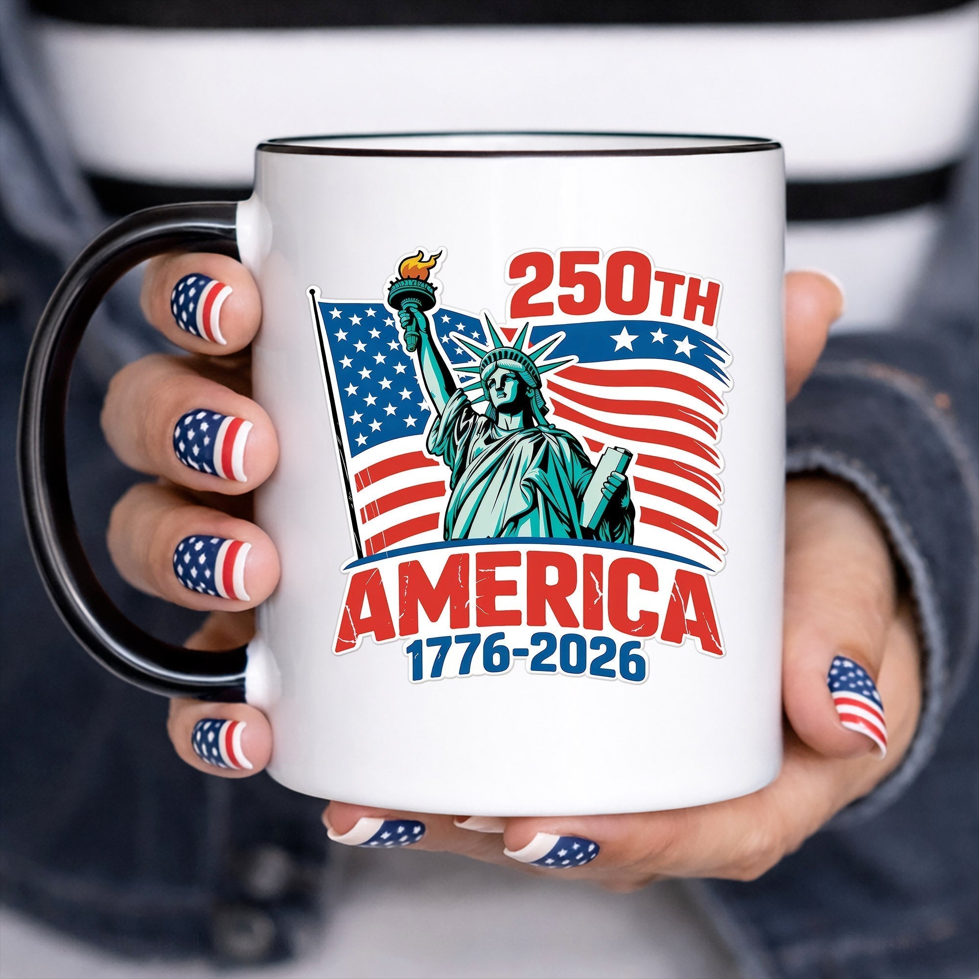USA Flag Liberty Statue 250th Anniversary Decal Sticker 1776-2026