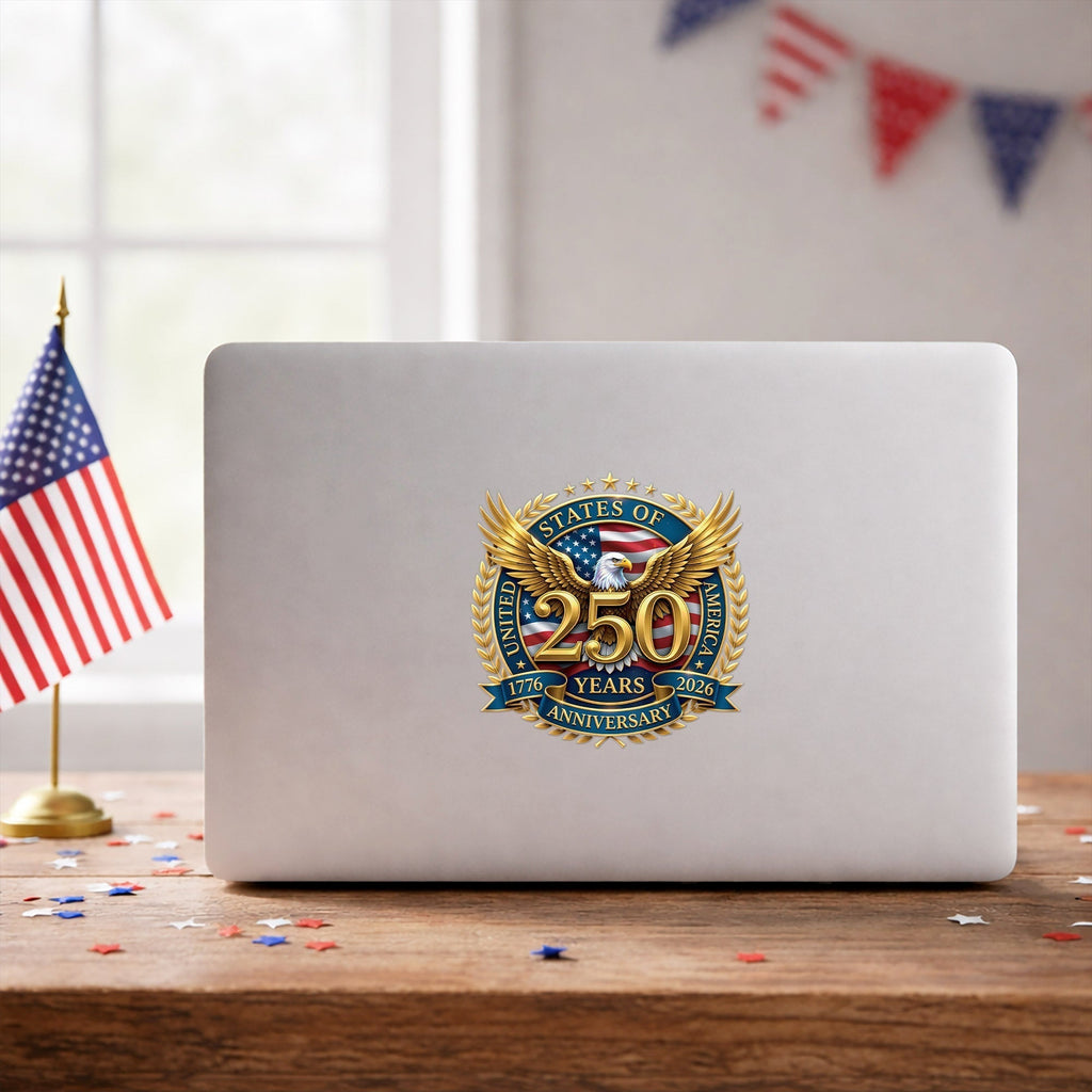 USA Eagle Flag 250th Anniversary Decal 1776-2026 Patriotic Sticker