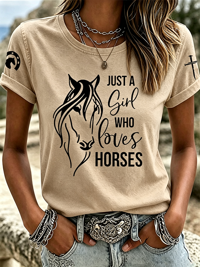 T-shirt à col rond imprimé motifs floraux ethniques rétro Faith pour femme