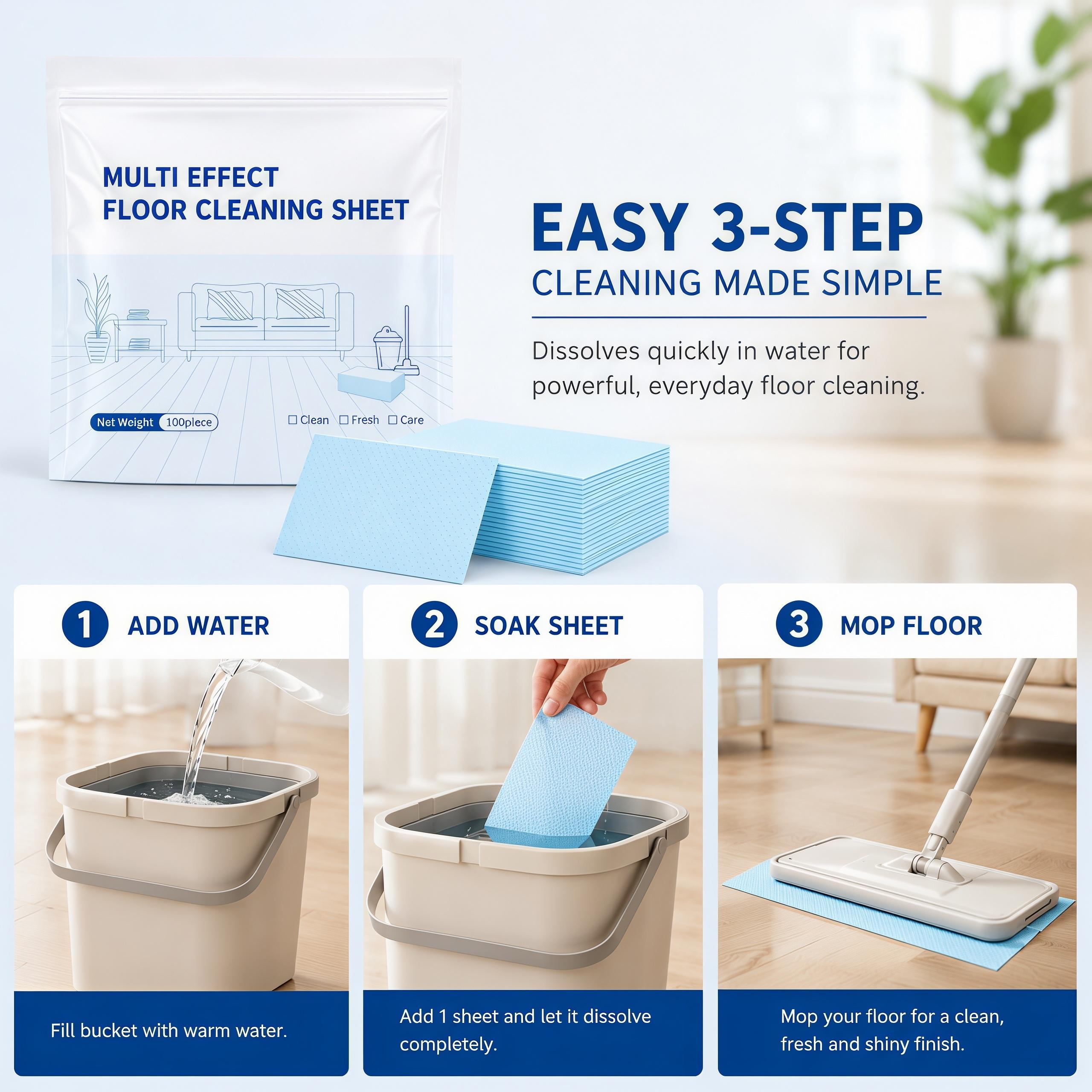 100-Piece Multi-Surface Floor Cleaning Tablets for Hardwood & Tile