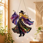 💥💃 Stevie Nicks 🤘 Handgemachter Buntglas-Sonnencatcher zum Drehen
