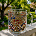 Amerika 250 Freiheitsglocke Adler Patriotische Glastasse