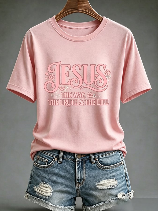Women's  Faith Cross  Jesus The Way, The Truth & The Life Print Top