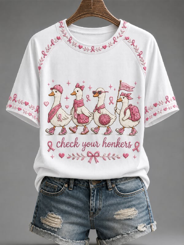 Damen Brustkrebs-Bewusstsein Print Top