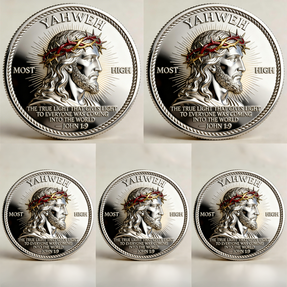 🏆Flash Sale 60% RABATT - 🙏„Jahwe – Das lebende Licht“ Gedenkmünze des Glaubens