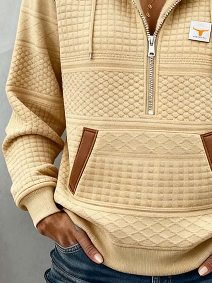 Damen-Freizeitpullover mit Farbblockmuster
