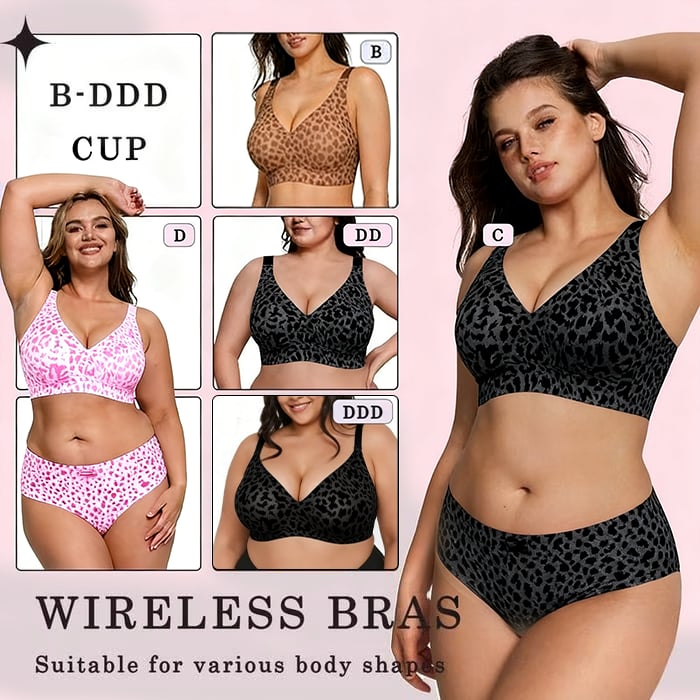 🏆LAST DAY SALE 49% OFF 🔥Super Firming Retro Leopard Print Bra | Women Wirefree Bras 👍No More Sagging Breasts