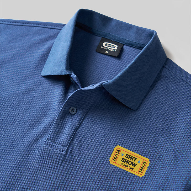 Shit Show Geek Besticktes Polo-Shirt