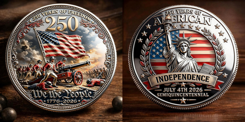 🏆Vente Flash -60% – « 250 ans de liberté » – Pièce commémorative du semi-bicentenaire de l'Amérique (1776–2026) 🇺🇸🪙