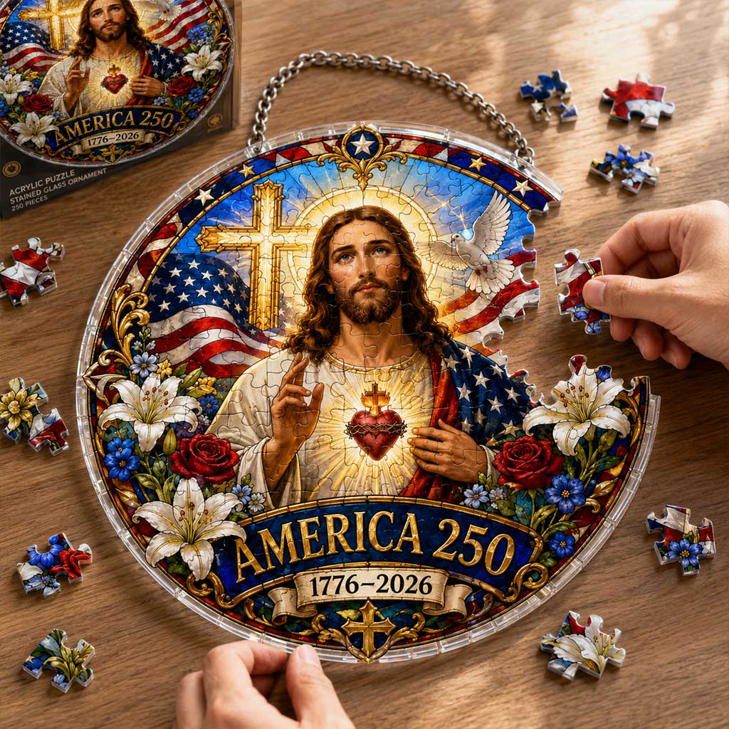 America 250 Acrylic Puzzle Window Hanging Ornament