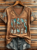 Damen Retro T-Shirt mit Western-Stil und Glaubens-Print