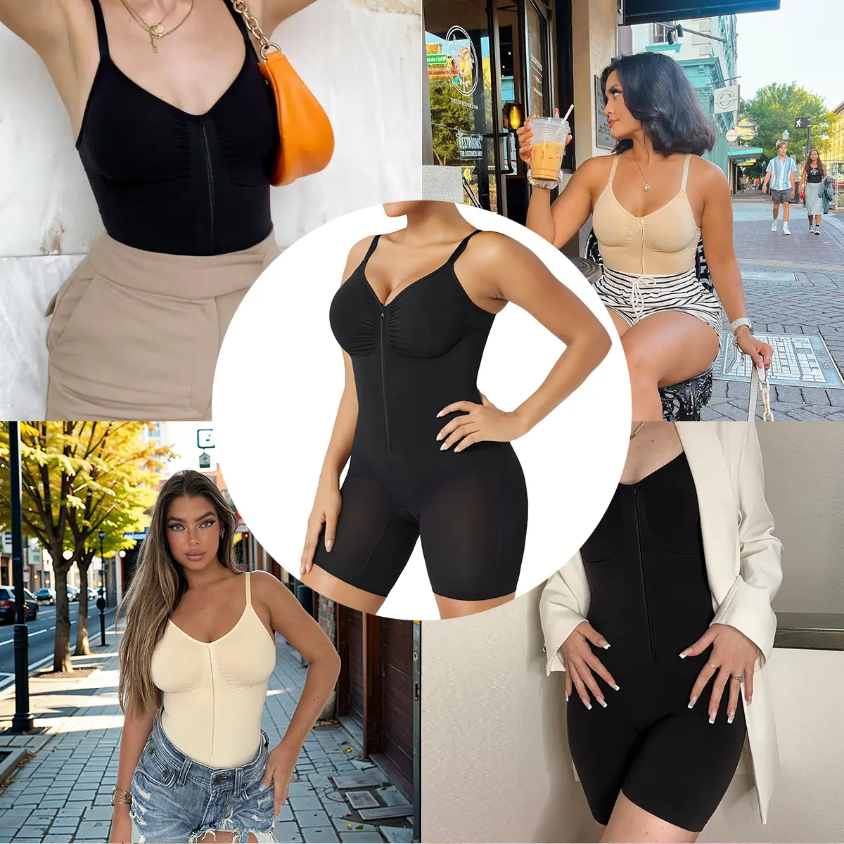 Women's Zip-Up Shapewear Bodysuit | Tummy Control Seamless Body Shaper