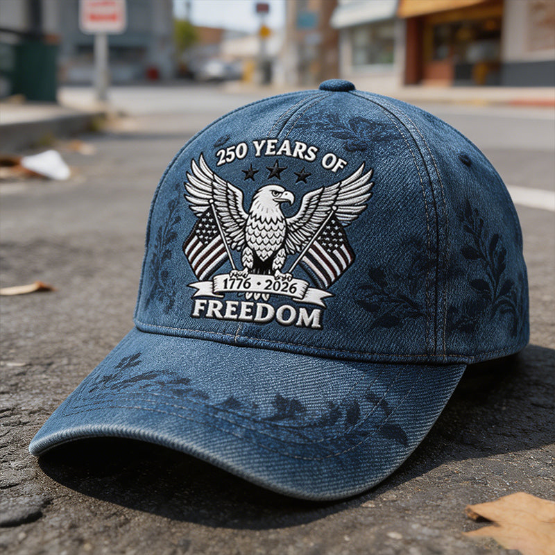 Unisex US 250th Anniversary Art Printed Casual Baseball Cap