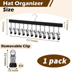 2-Pack Wooden Hat Organizer with Clips