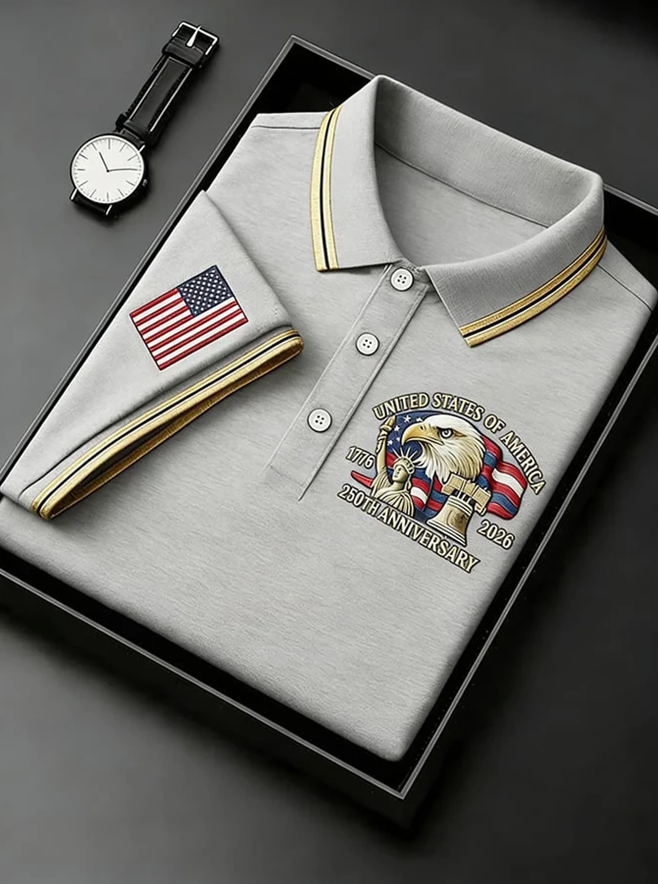 Polo-shirt « 250e anniversaire American Eagle »