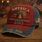 Official 1776–2026 Tribute Design Embroidered Cap 🇺🇸