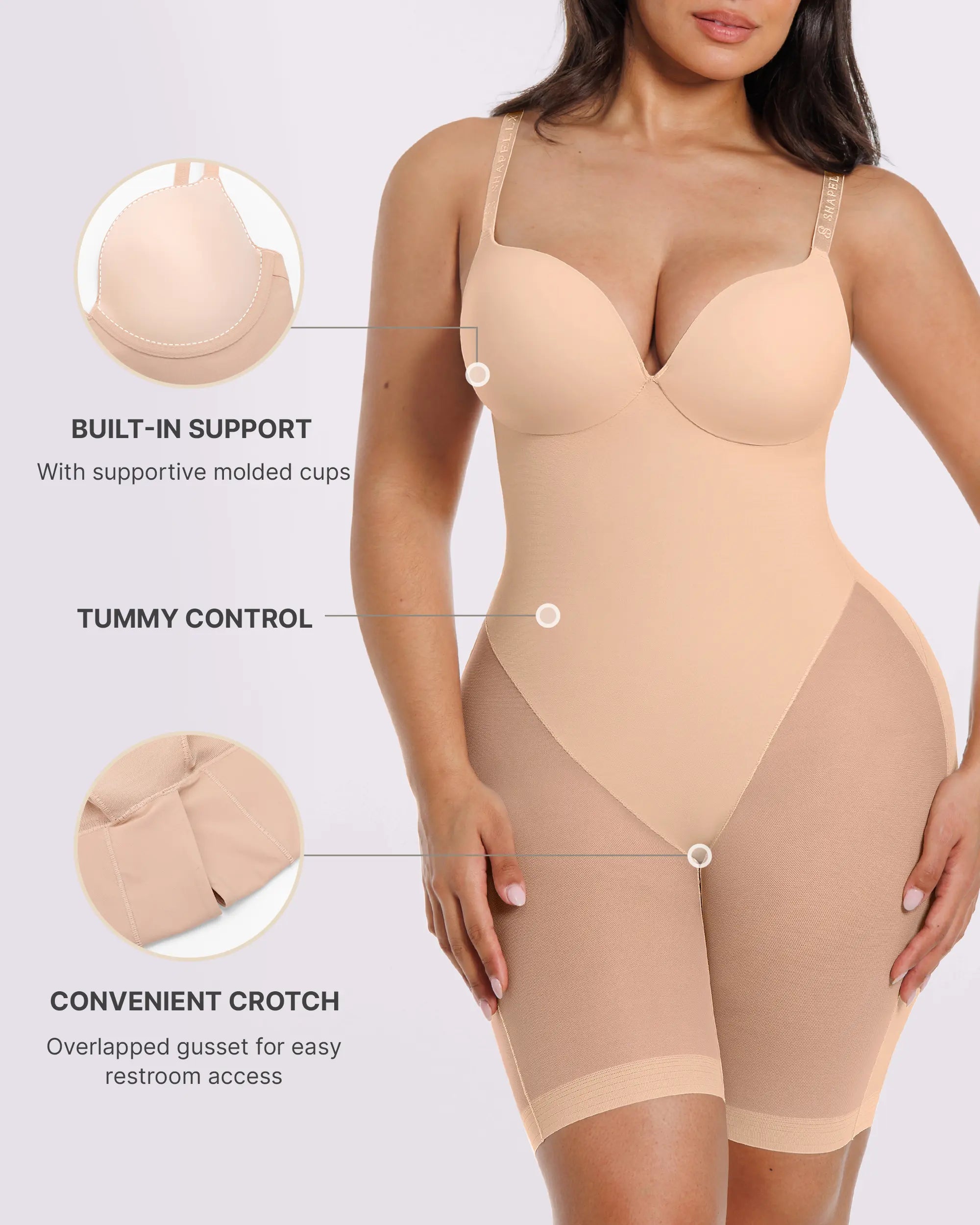 Body string mi-cuisse échancré dans le dos
