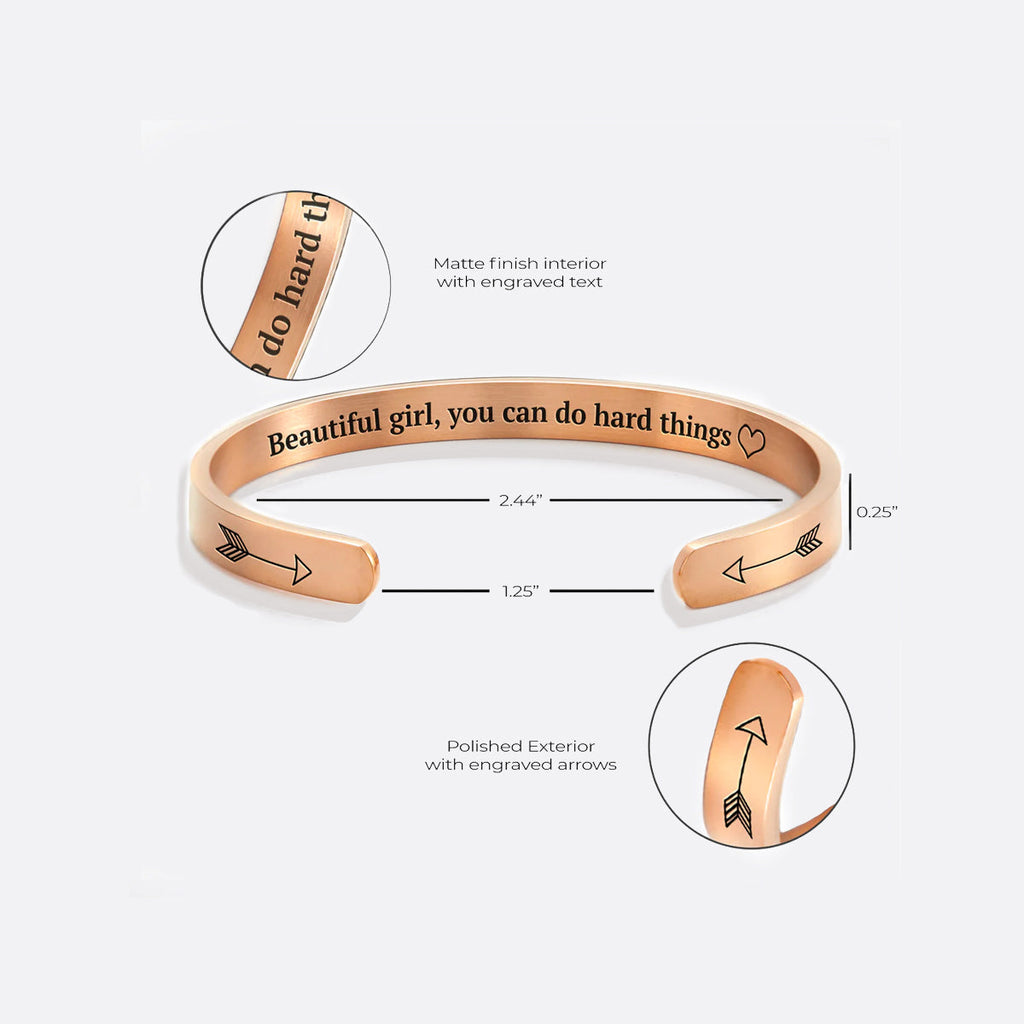 Schönes Mädchen, du schaffst schwere Dinge Manschettenarmband