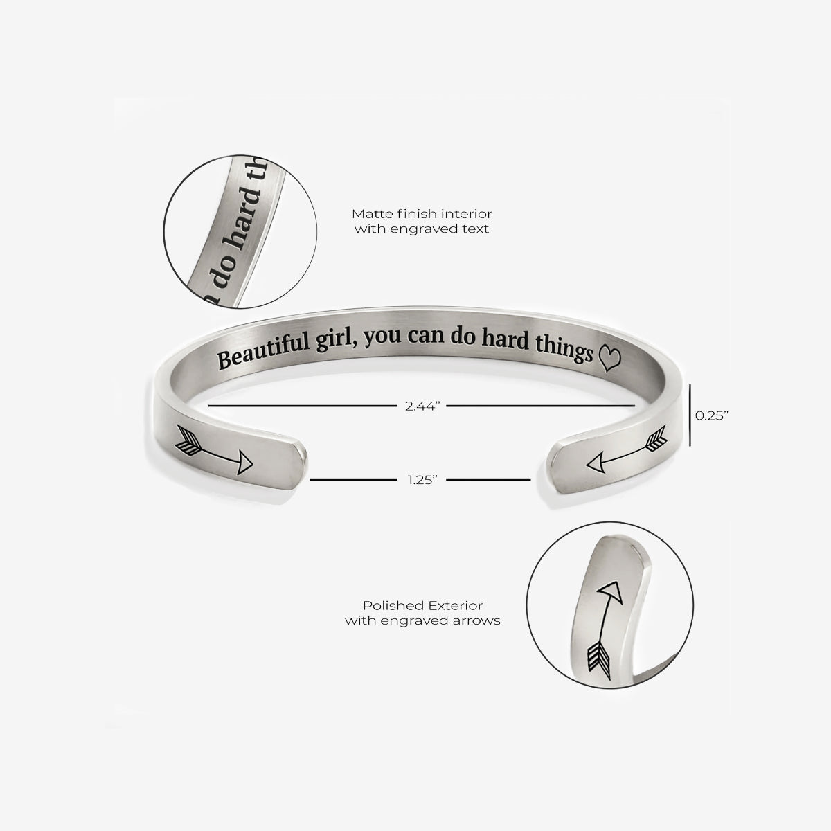 Schönes Mädchen, du schaffst schwere Dinge Manschettenarmband