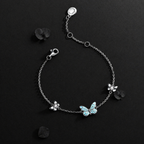 Parure Collier et Bracelet Breloque Papillon Lumineux