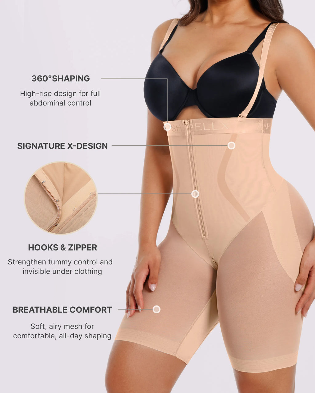 Luftige, bequeme High-Waist Bauch-weg-Shorts
