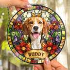 Individuelles Tierportrait im Buntglas-Stil – Geschenk für Tierliebhaber – Personalisierter Fensterhänger Sonnenfänger