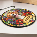 Individuelles Tierportrait im Buntglas-Stil – Geschenk für Tierliebhaber – Personalisierter Fensterhänger Sonnenfänger