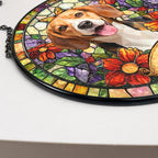 Individuelles Tierportrait im Buntglas-Stil – Geschenk für Tierliebhaber – Personalisierter Fensterhänger Sonnenfänger