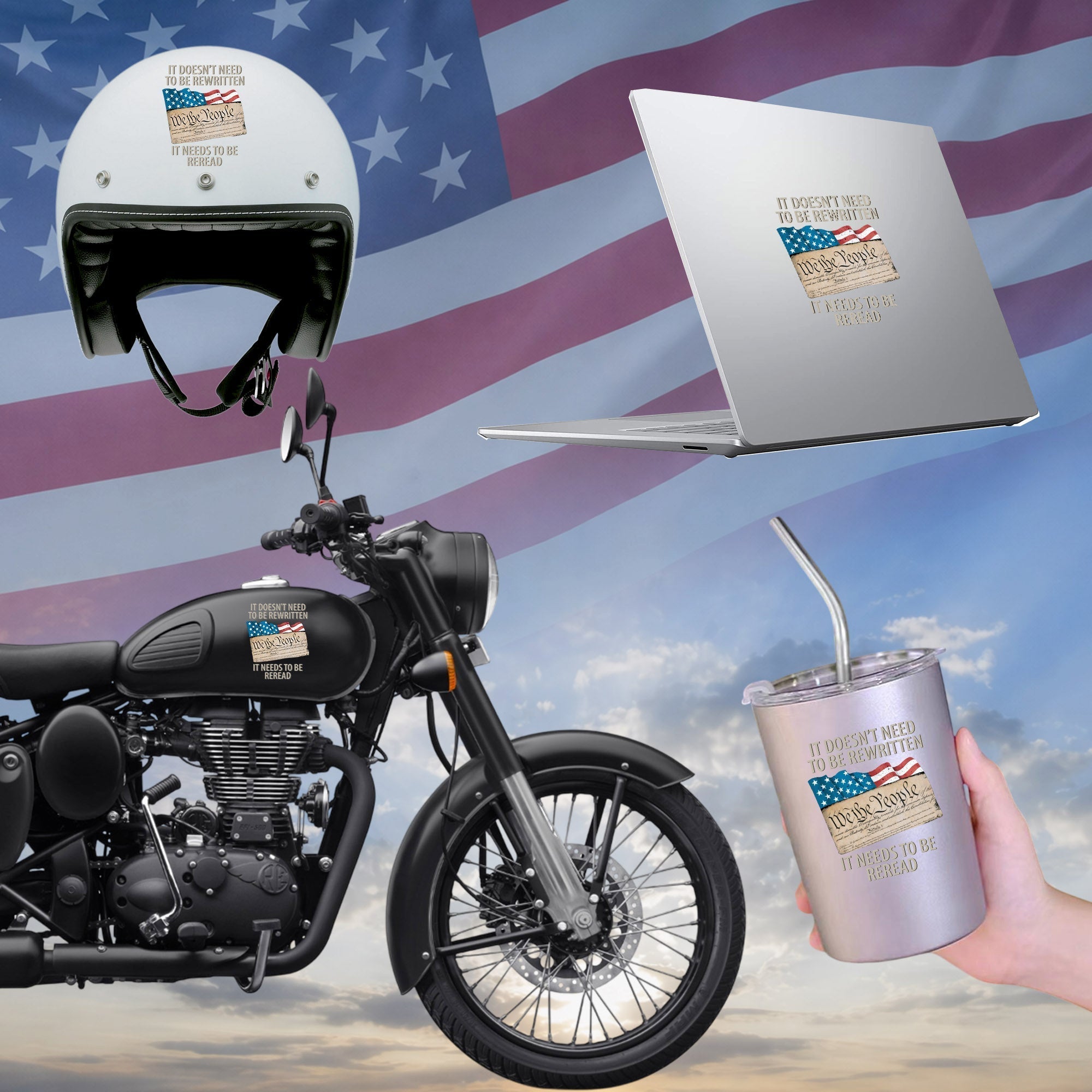 We the People Decal – 250th Anniversary USA, American Flag, 1776-2026 Sticker
