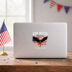 God Bless America 250th Anniversary Decal, Christian Eagle Patriotic Window Sticker