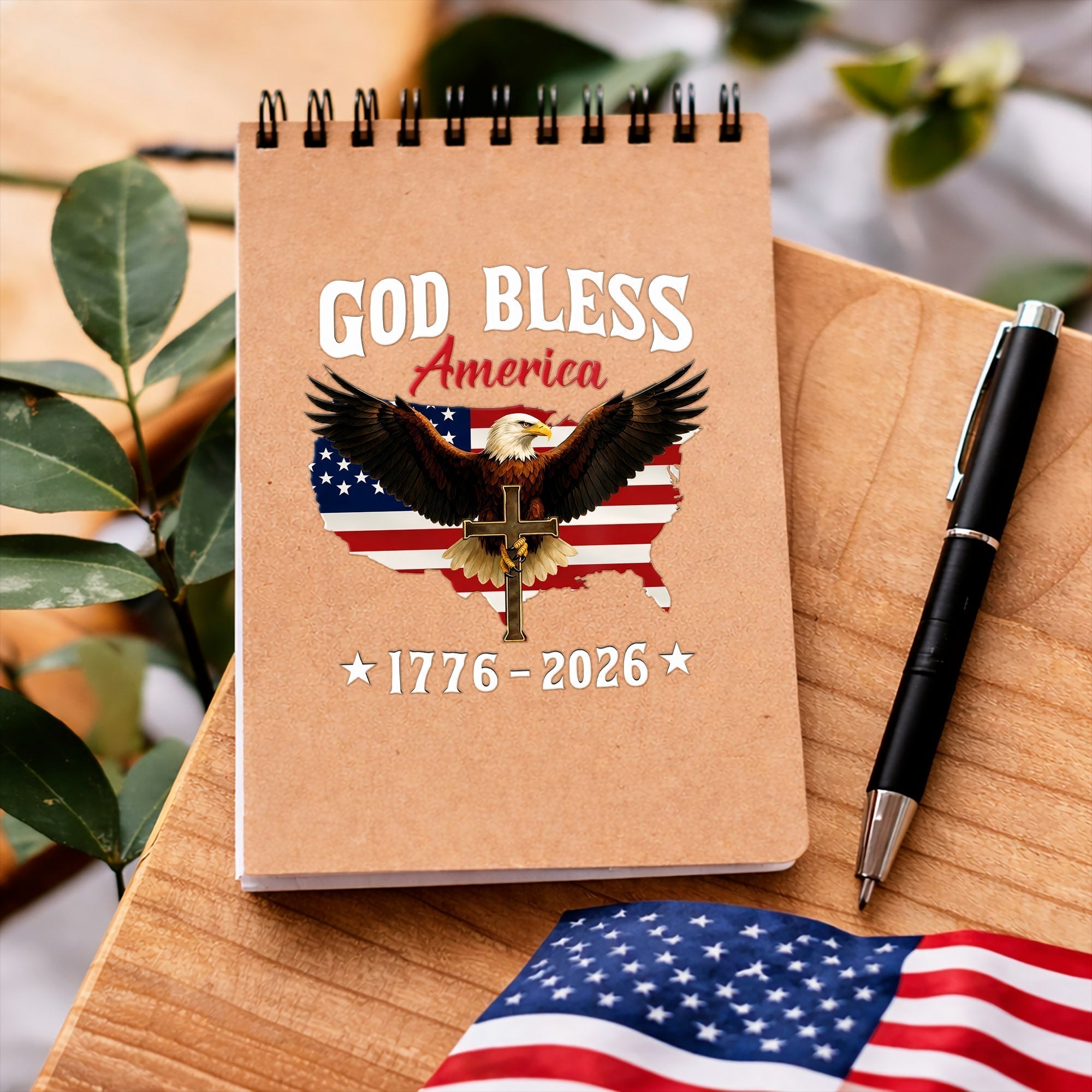 Autocollant pour le 250e anniversaire "God Bless America", autocollant de fenêtre patriotique chrétien avec aigle